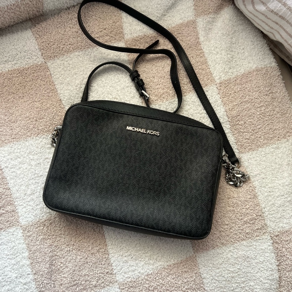 Michael Kors Black Leather Shoulder Bag